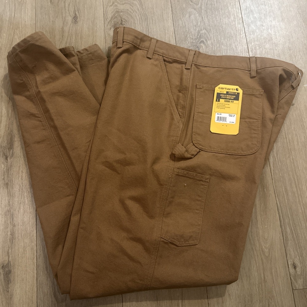 NEW Carhartt Men's Loose Fit Washed Duck Utility Work Pants 44 x 36 #BN0011-M